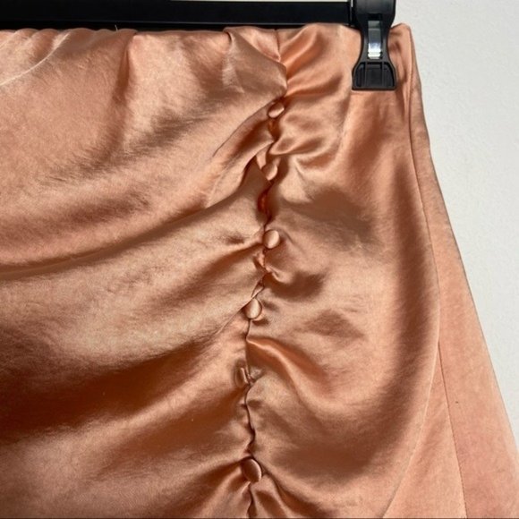 CodeXMode Satin Ruffle Asymmetrical Midi Skirt - Picture 8 of 8